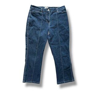 Y2K Junction West Dark Wash Boot Cut Jeans Pocketless Women's Size 10 Cropped
